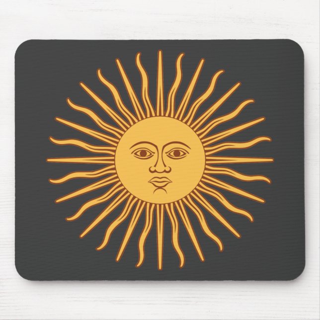 Mousepad Os solenóides de Mayo Sun Dourado enfrentam e (Frente)