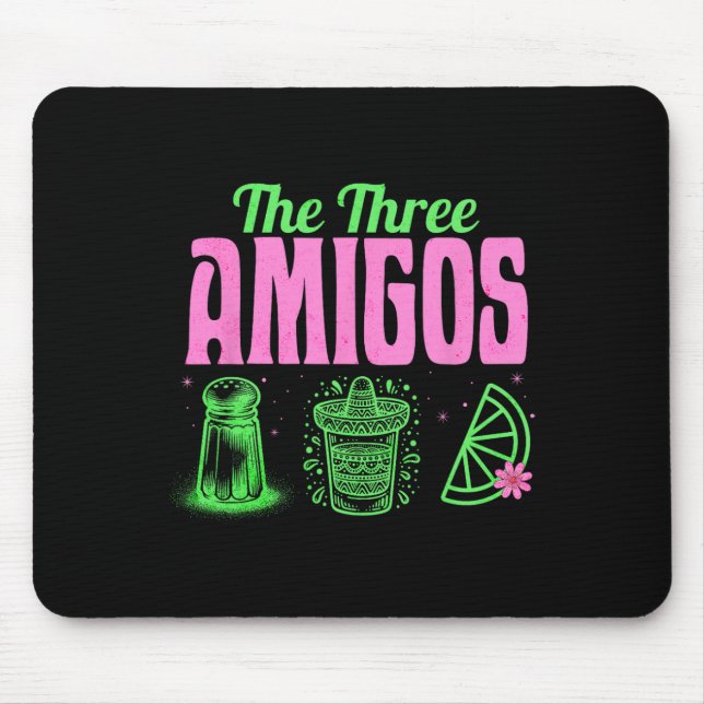 Mousepad Os Três Amigos Cinco De Mayo Bebendo Tequila Pa (Frente)