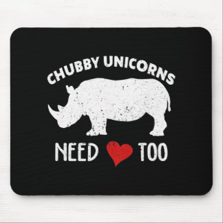 Mousepad Os Unicórnios Chubby Precisam De Amor Muito Rinoce