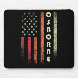 Mousepad Osborne Surname Funny Retro Vintage Birthday Ameri