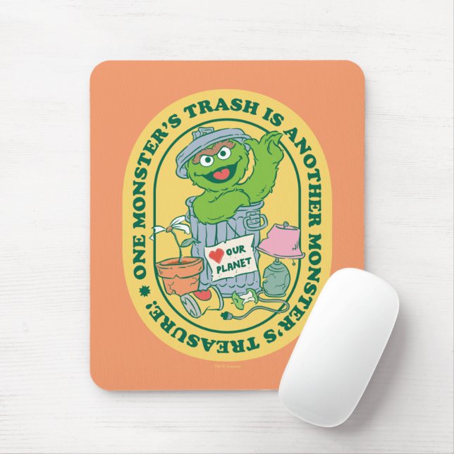 Mousepad Oscar, o Grouch | Crachá do tesouro monstro (Com mouse)