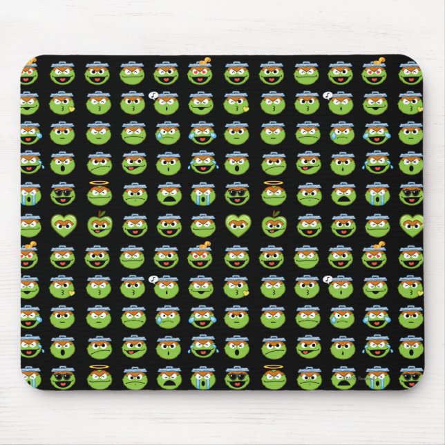 Mousepad Oscar, o Grouch Emoji Pattern (Frente)