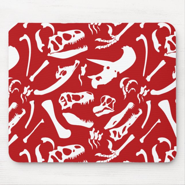 Mousepad Ossos do Dinossauro (Vermelho) (Frente)