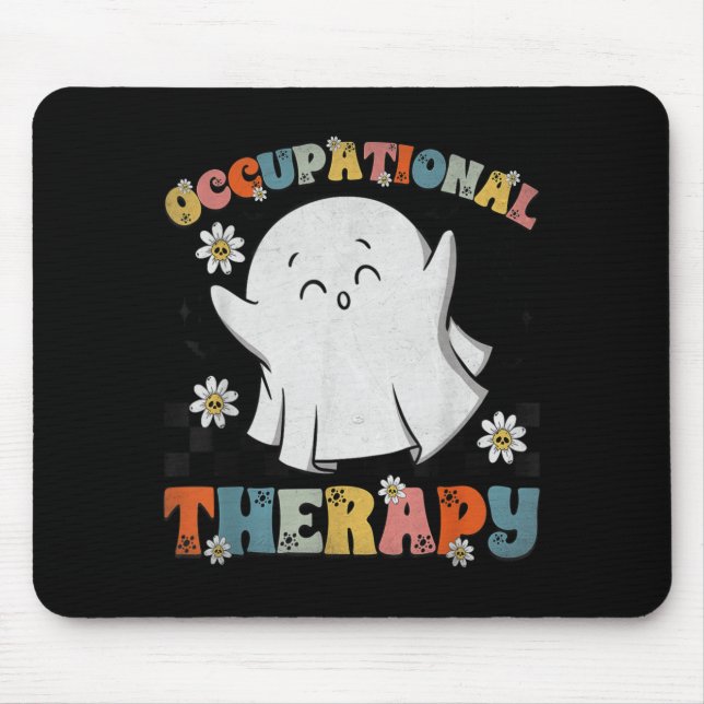 Mousepad Ot Occupational Therapy Halloween Retro Ghost Ot H (Frente)
