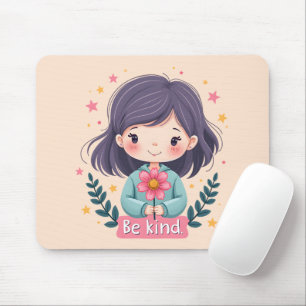 Mousepad Ótima Ilustração "Seja gentil" de Kawaii - Arte In