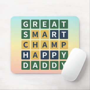 Mousepad ÓTIMO PAI INTELIGENTE CAMPEÃO FELIZ Estilo Wordle