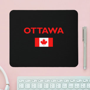 Mousepad Ottawa Canada Flag Dark Color