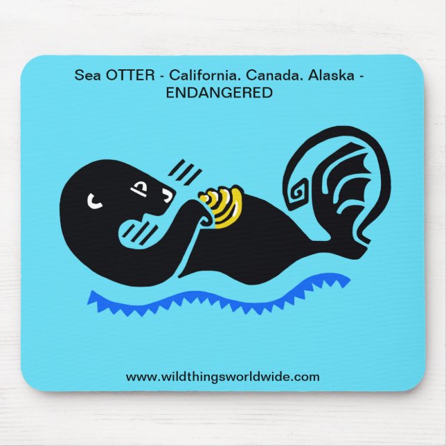 Mousepad OTTER Do Mar Cinto - Animais ameaçados - PÁD DO MO (Frente)