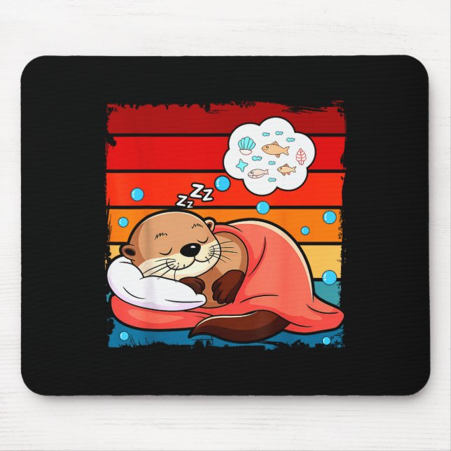 Mousepad Otter Sleeng Animal Pajamas Nap Pjs Outfit Sea Ott (Frente)
