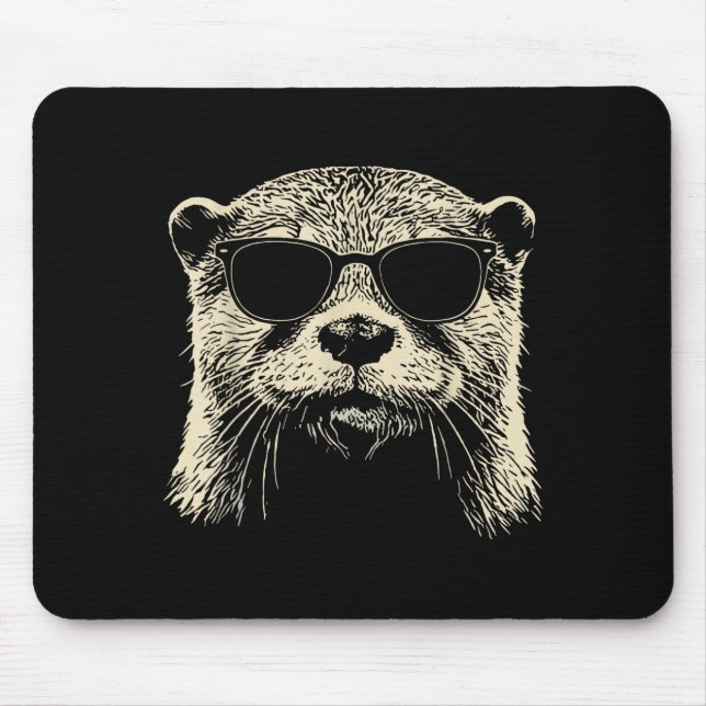 Mousepad Otter Wearing Sungles Graphic Otter Shirt Men Wome (Frente)