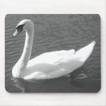 Mousepad ou Mousemat - Cisne a preto e branco