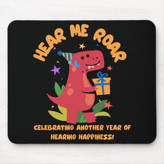 Mousepad Ouça-me rebelar Implante Cochlear Ouvindo Aniversá (Frente)
