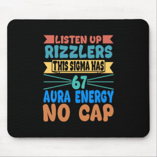 Mousepad Ouçam Rizzlers Este Sigma Tem 67 Energia de Aura S