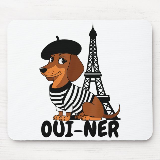 Mousepad Oui-ner Dog Funny Dachshund Wiener Sausage Ween Do (Frente)