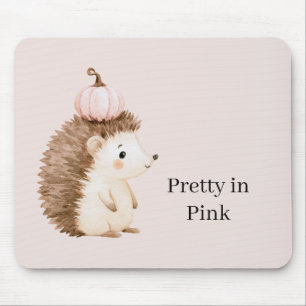 Mousepad ouriço fofo abóbora rosa