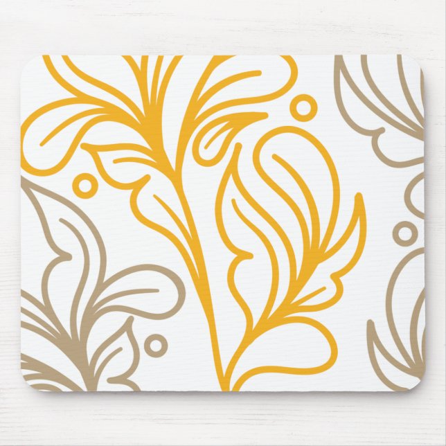 Mousepad Ouro Boho Leaf Design (Frente)
