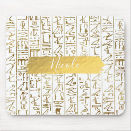 Mousepad Ouro & Branco Egito Egípcio Glam Moderno Chic