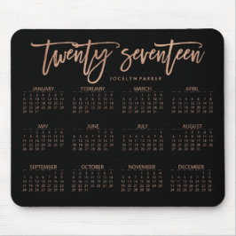 Mousepad Ouro cor-de-rosa do falso moderno do calendário |