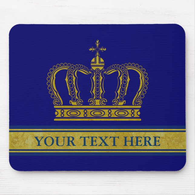 Mousepad Ouro Coroa + seu texto e fundo (Frente)