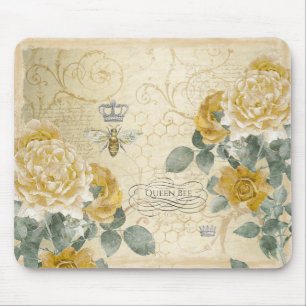 Mousepad Ouro De Abelhas Rosa Amarelo