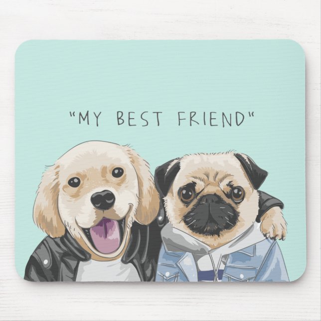Mousepad Ouro de cães para varejo e melhores amigos (Frente)