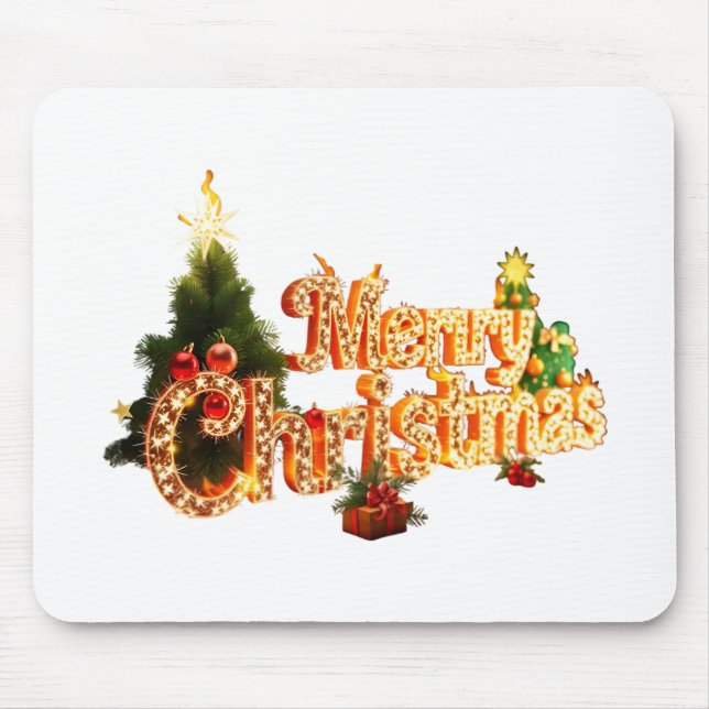 Mousepad Ouro de Natal Sparkle - Árvore Festiva (Frente)