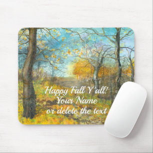 Mousepad Ouro de outono numa aquarela de pintura de carvalh