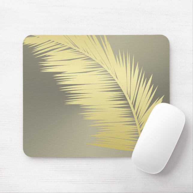Mousepad Ouro de Palmeiras tropicais (Com mouse)