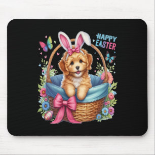 Mousepad Ouro Dia do felz pascoa Cachorro Passa Páscoa B