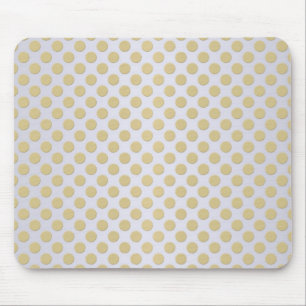 Mousepad Ouro e Bolinhas Brancas