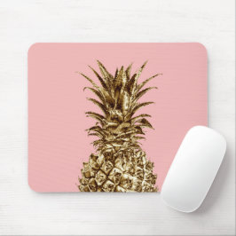 Mousepad Ouro feminino bonito à moda & abacaxi do rosa
