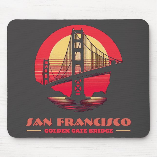 Mousepad Ouro Gate Bridge San Francisco Califórnia EUA (Frente)