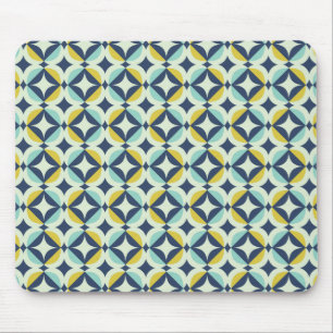 Mousepad Ouro geométrico & teste padrão azul