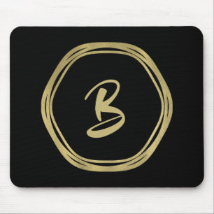 Mousepad Ouro Glam & Anéis Pretos (Qualquer Cor) Glam Moder