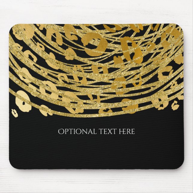 Mousepad Ouro Glam Cheetah Impressão Exotic Animal Print (Frente)