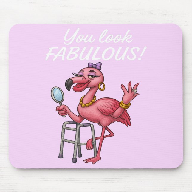 Mousepad Ouro Glam Flamingo (Frente)