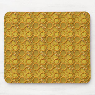 Mousepad Ouro Hexágonos