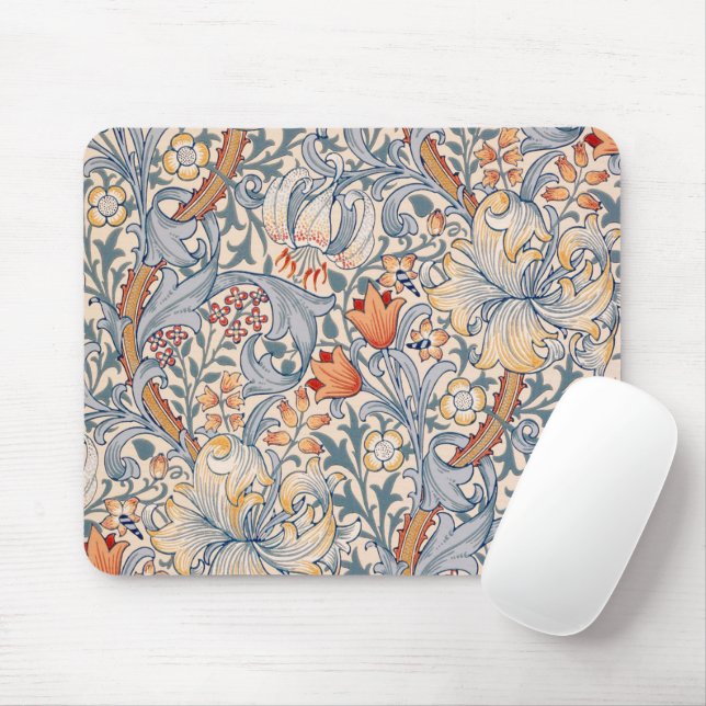 Mousepad Ouro Lily, William Morris (Com mouse)
