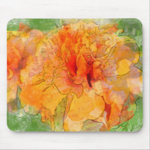 Mousepad Ouro Marigold Flower Watercolor