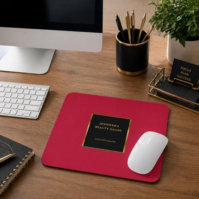 Mousepad Ouro preto cardinal vermelho promocional profissio (Black gold and cardinal red promotional professional mouse pad. )