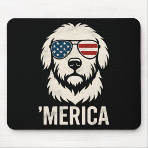 Mousepad Ouro Retriever 4 De Julho Merica Patriótica Amer