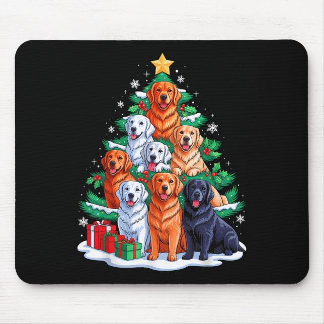 Mousepad Ouro Retriever Árvore Natal Xmas Squad Men Wat (Frente)