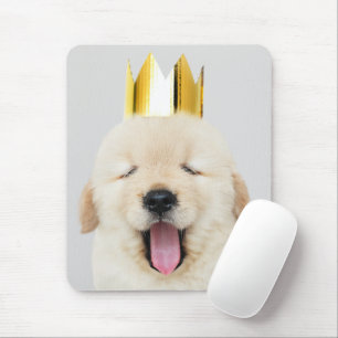 Mousepad Ouro Retriever Cãozinho com Sono na Coroa