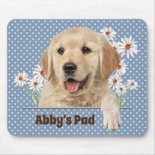 Mousepad Ouro Retriever e Painel de Mouse do Daisiers