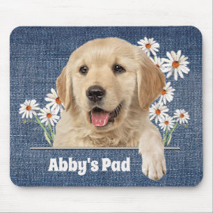 Mousepad Ouro Retriever e Painel de Mouse do Daisiers