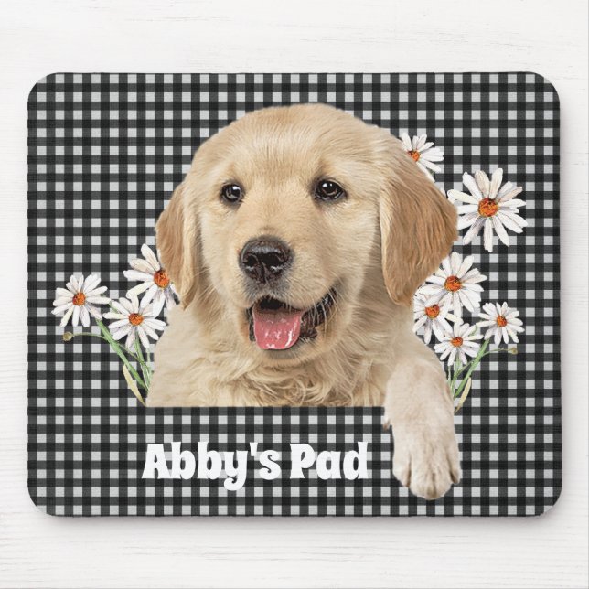 Mousepad Ouro Retriever e Painel de Mouse do Daisiers (Frente)