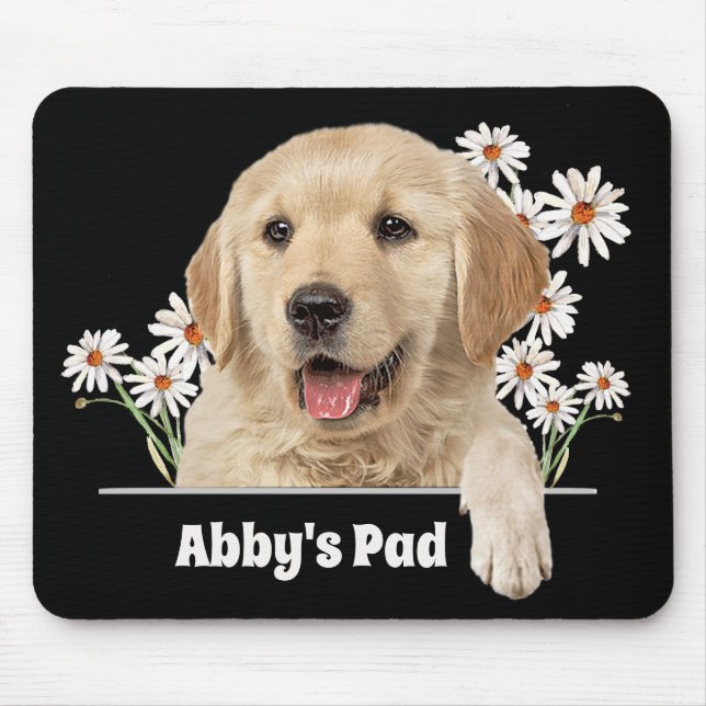 Mousepad Ouro Retriever e Painel de Mouse do Daisiers (Frente)