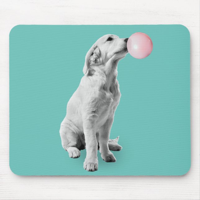 Mousepad Ouro Retriever Puppy com Goma de Bolha (Frente)