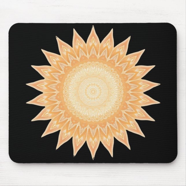 Mousepad "Ouro Sunflower Mandala - Luz Dentro De Você" (Frente)