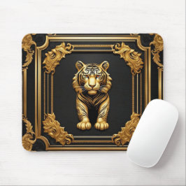 Mousepad Ouro tigre e quadro decorativo preto